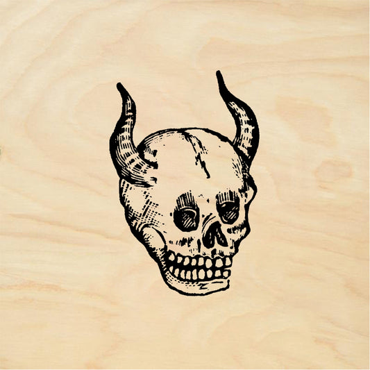 StampaFe Horned Skull - Rubber Stamp 1.75 x 1.5