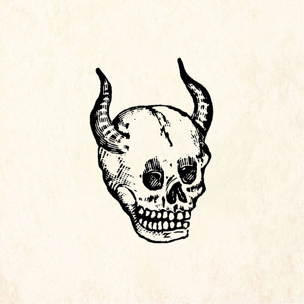 StampaFe Horned Skull - Rubber Stamp 1.75 x 1.5