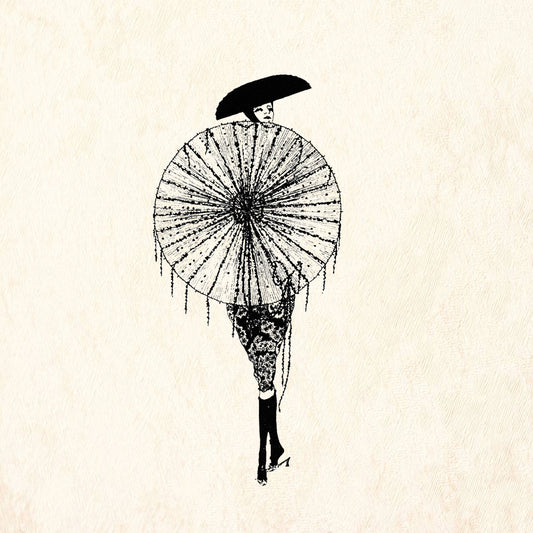 StampaFe Parasol Vintage Rubber Art Stamp
