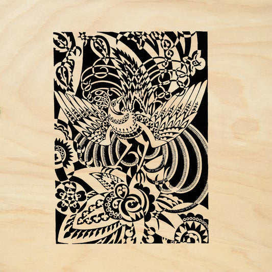 StampaFe Bird Florish Botanical Rubber Art Stamp