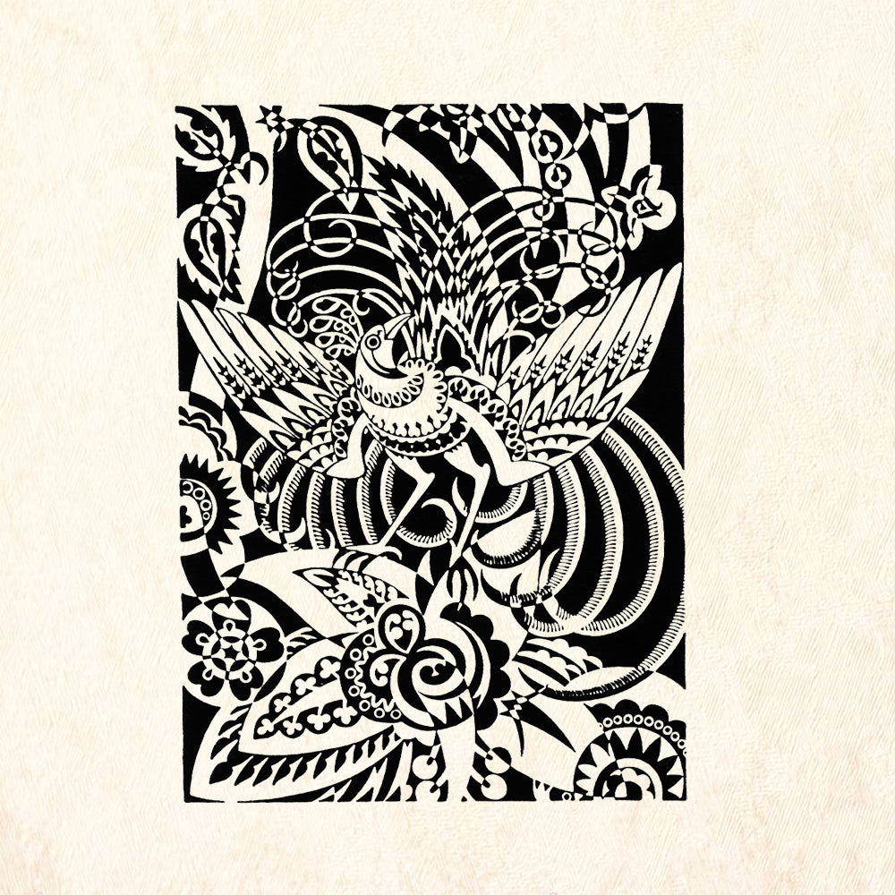 StampaFe Bird Florish Botanical Rubber Art Stamp