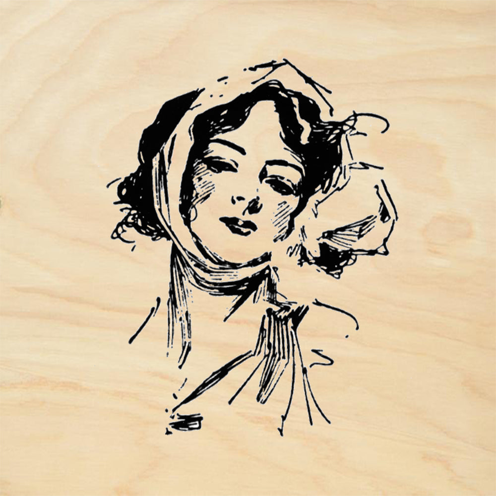 StampaFe A Secret Face Card Making Rubber Art Stamp