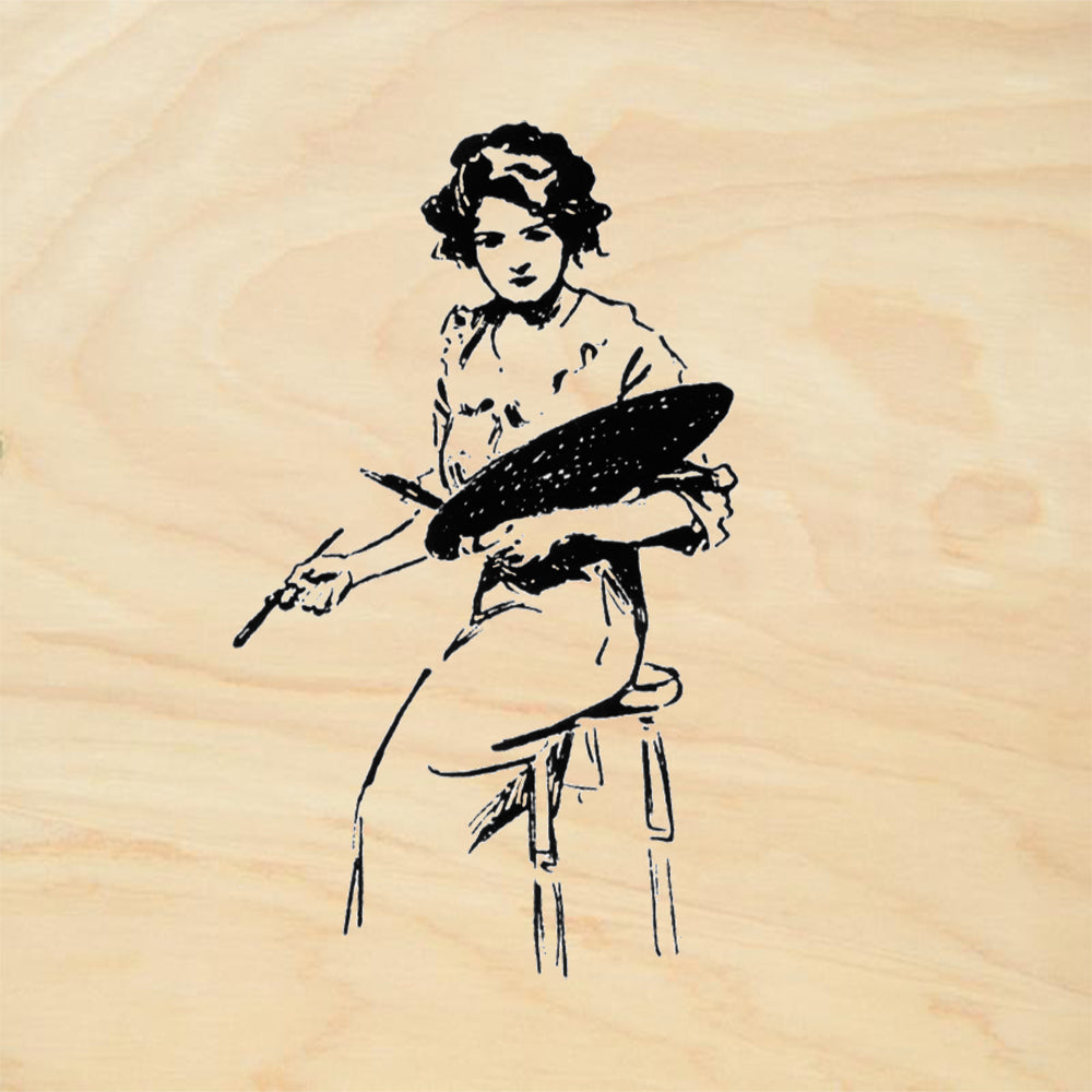 StampaFe Painter Lady Card Making Rubber Art Stamp