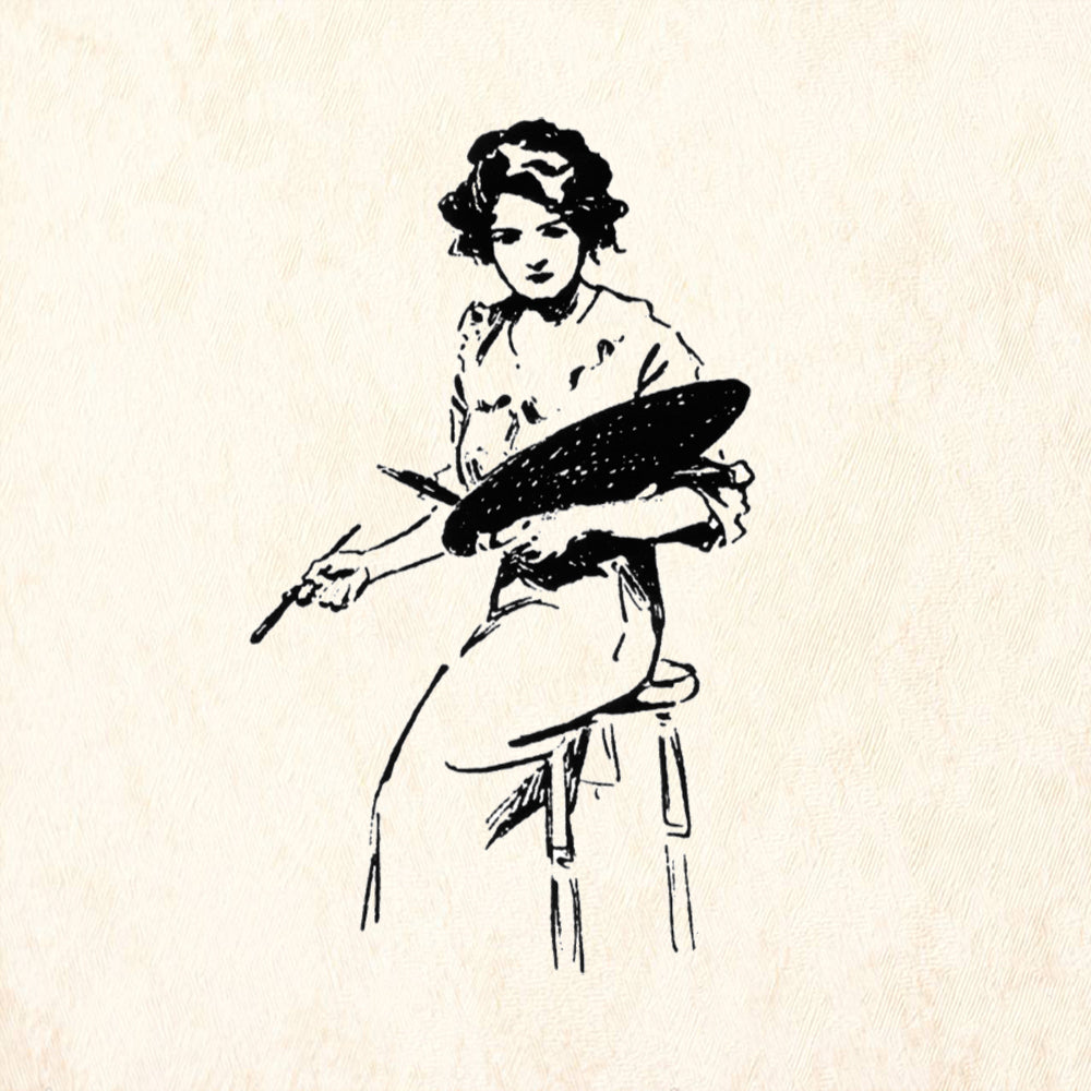 StampaFe Painter Lady Card Making Rubber Art Stamp