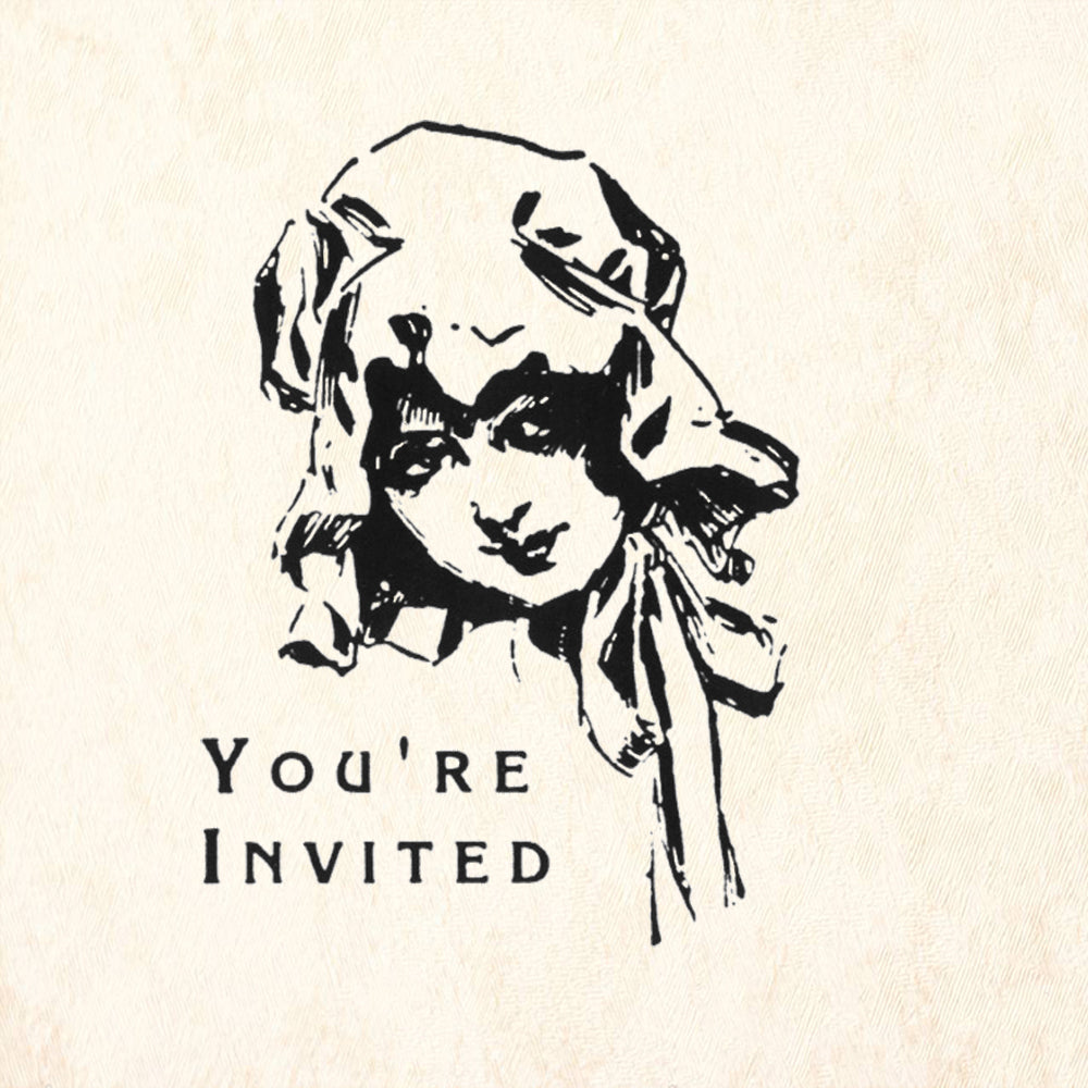 StampaFe You’re Invited Lady Rubber Art Stamp