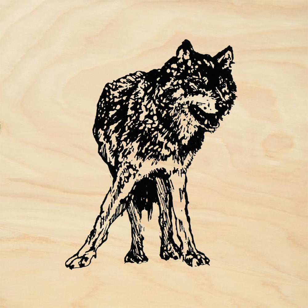 StampaFe Lobos Lookout Wolf Mixed Media Rubber Art Stamp