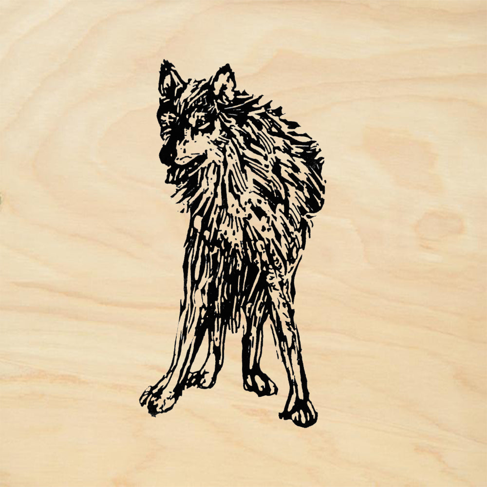 StampaFe Standing Wolf Mixed Media Rubber Art Stamp