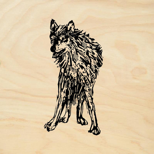 StampaFe Standing Wolf Mixed Media Rubber Art Stamp
