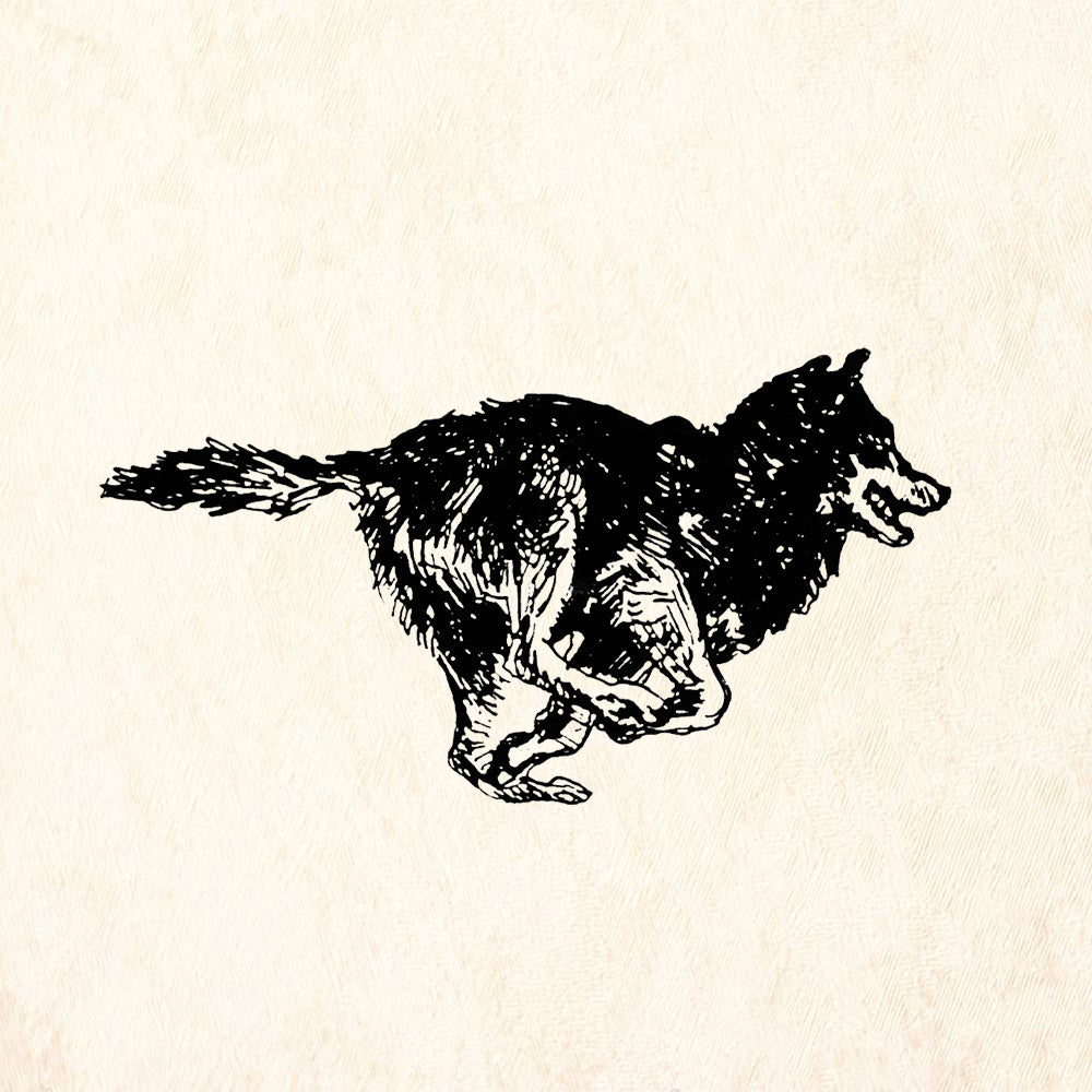 StampaFe Running Wolf Mixed Media Rubber Art Stamp