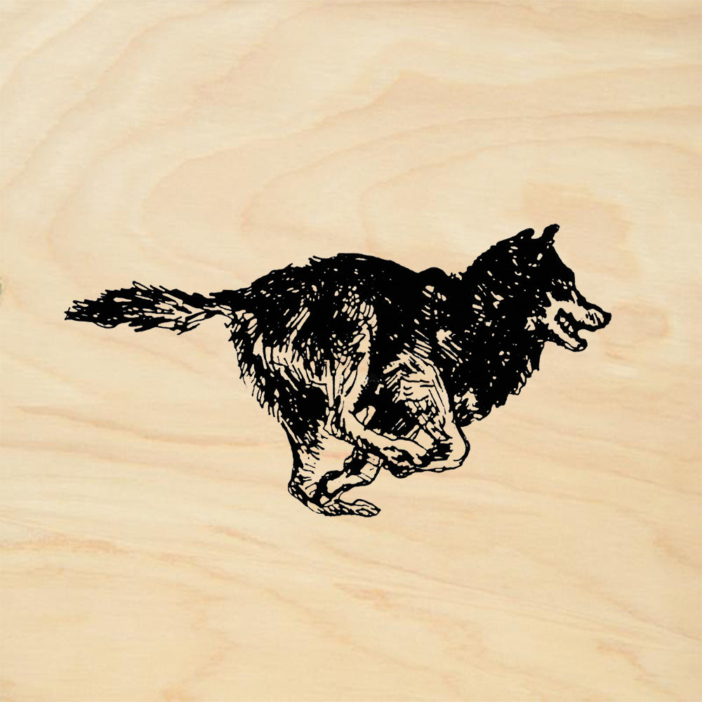 StampaFe Running Wolf Mixed Media Rubber Art Stamp