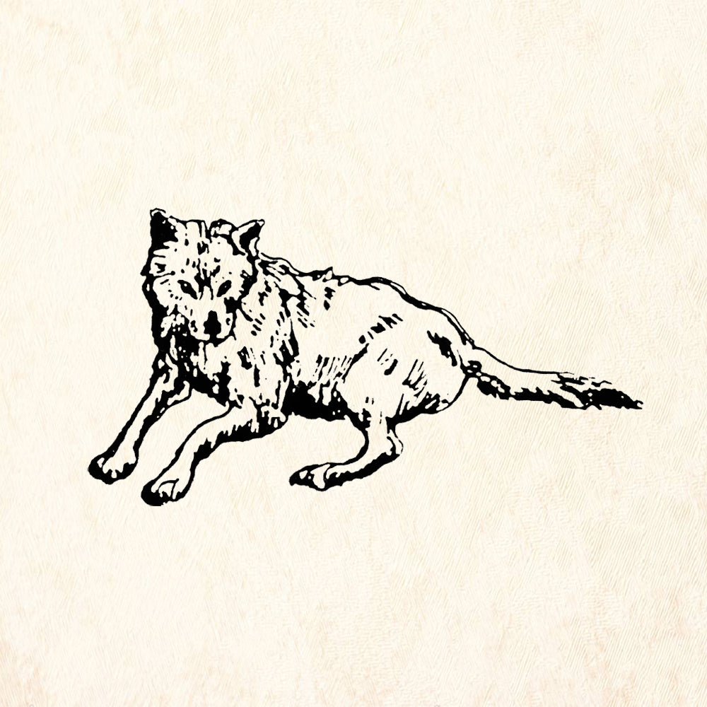 StampaFe Den Mother Wolf Mixed Media Rubber Art Stamp