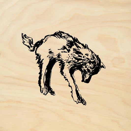 StampaFe Jumping Wolf Mixed Media Rubber Art Stamp