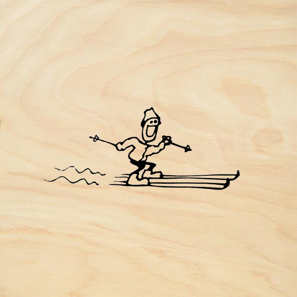 StampaFe Skier Card Making Rubber Art Stamp
