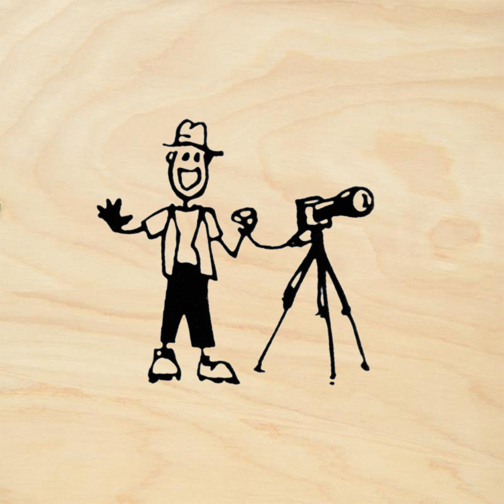 StampaFe Large Photographer with Camera Rubber Art Stamp