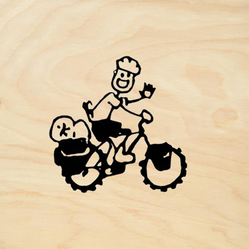StampaFe Large Mountain Biker Cycling Figure Rubber Art Stamp