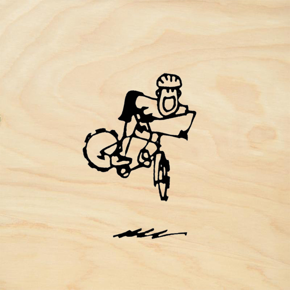StampaFe Large Airborne Biker Jumping Bicycle Rubber Art Stamp