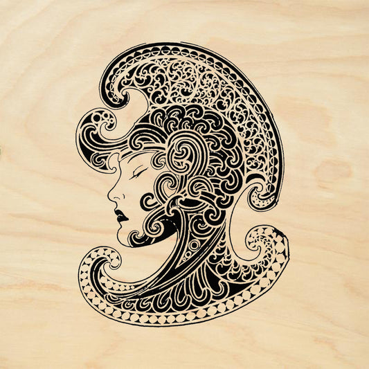 StampaFe Queen of Spades Vintage Rubber Art Stamp