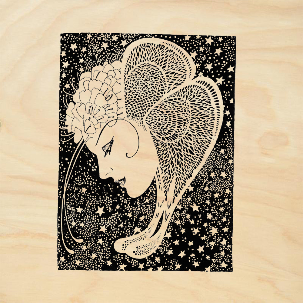 StampaFe Mariposa Floral Rubber Art Stamp