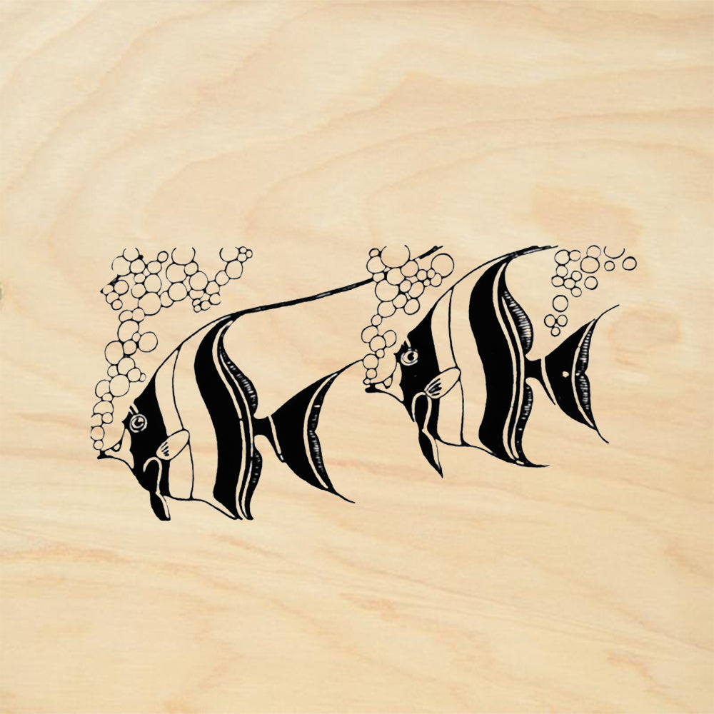 StampaFe Angel Fish Mixed Media Rubber Art Stamp
