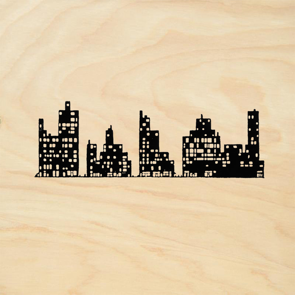 StampaFe City LIghts Mixed Media Rubber Art Stamp