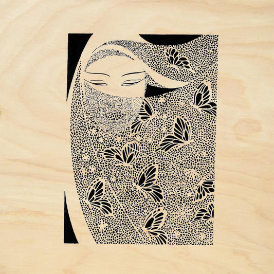 StampaFe Butterfly Veil Floral Rubber Art Stamp