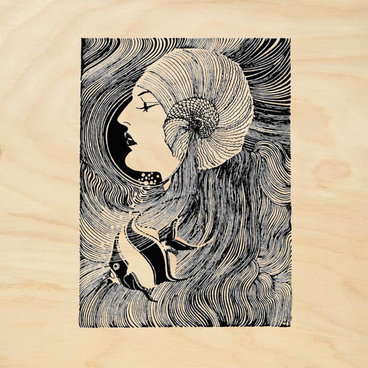 StampaFe Angel Swirl Mixed Media Rubber Art Stamp
