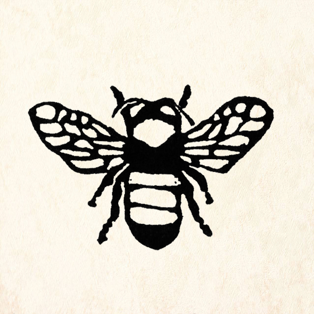 StampaFe Bee Carved Botanical Rubber Art Stamp