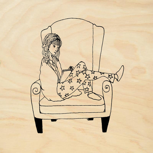 StampaFe Girl in Chair Mixed Media Rubber Art Stamp