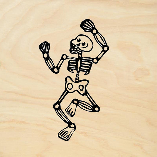 StampaFe Skeleton Dancing Day of the Dead Rubber Art Stamp