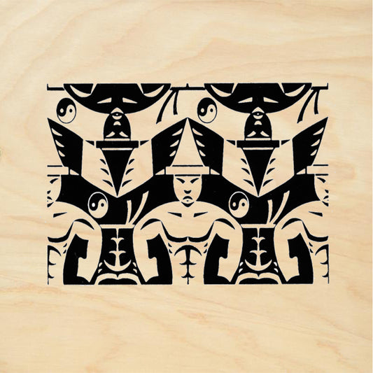 StampaFe Chinese Warrior Large Mixed Media Rubber Art Stamp