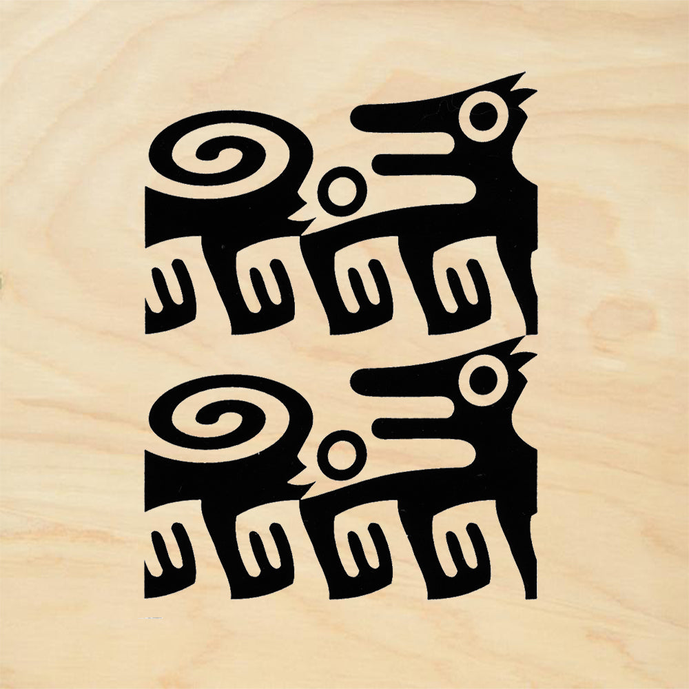 StampaFe Monkey Dog Large Tribal Rubber Art Stamp