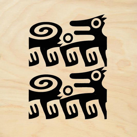 StampaFe Monkey Dog Large Tribal Rubber Art Stamp