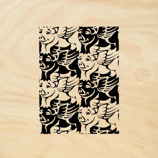 StampaFe Flying Pigs Small Mixed Media Rubber Art Stamp