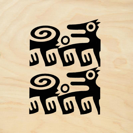 StampaFe Monkey Dog Small Tribal Rubber Art Stamp