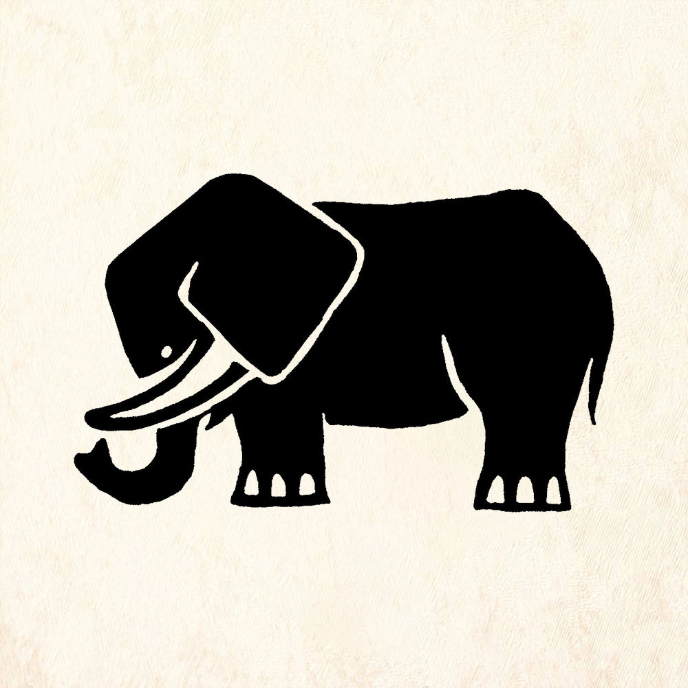 StampaFe Elephant Mixed Media Rubber Art Stamp
