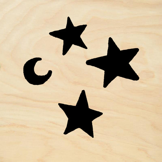 StampaFe Moon and Stars Mixed Media Rubber Art Stamp