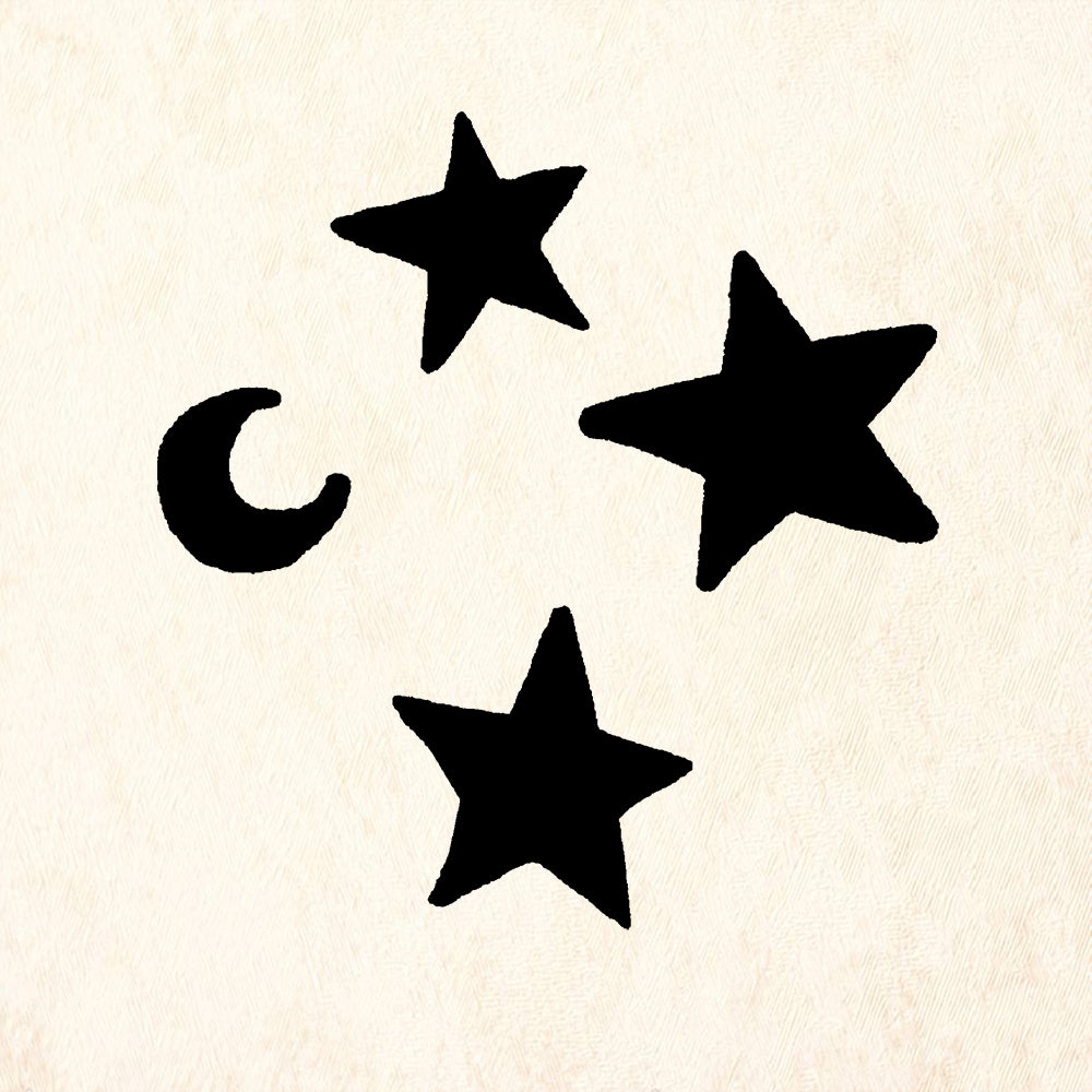 StampaFe Moon and Stars Mixed Media Rubber Art Stamp