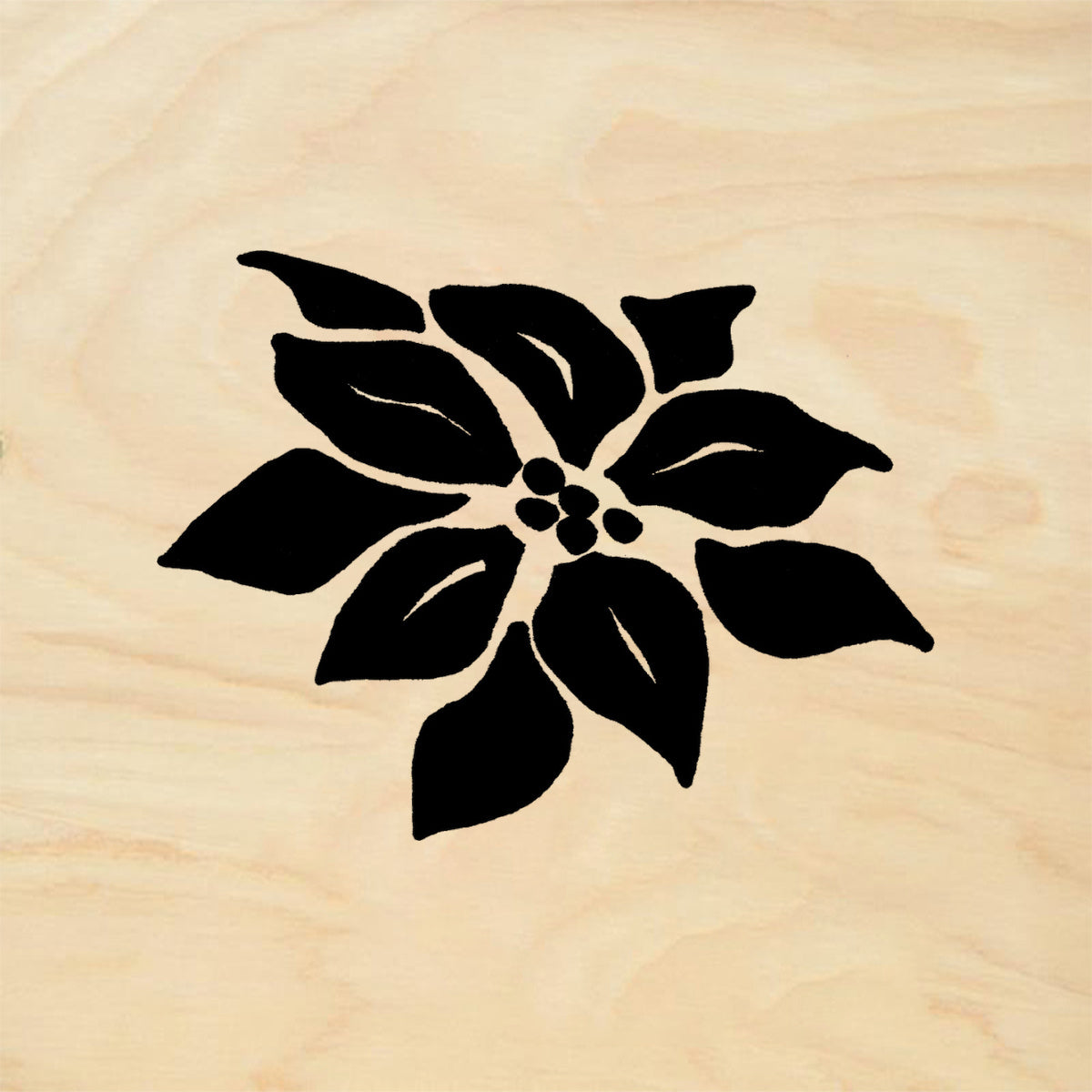 StampaFe Poinsettia Solid Floral Rubber Art Stamp