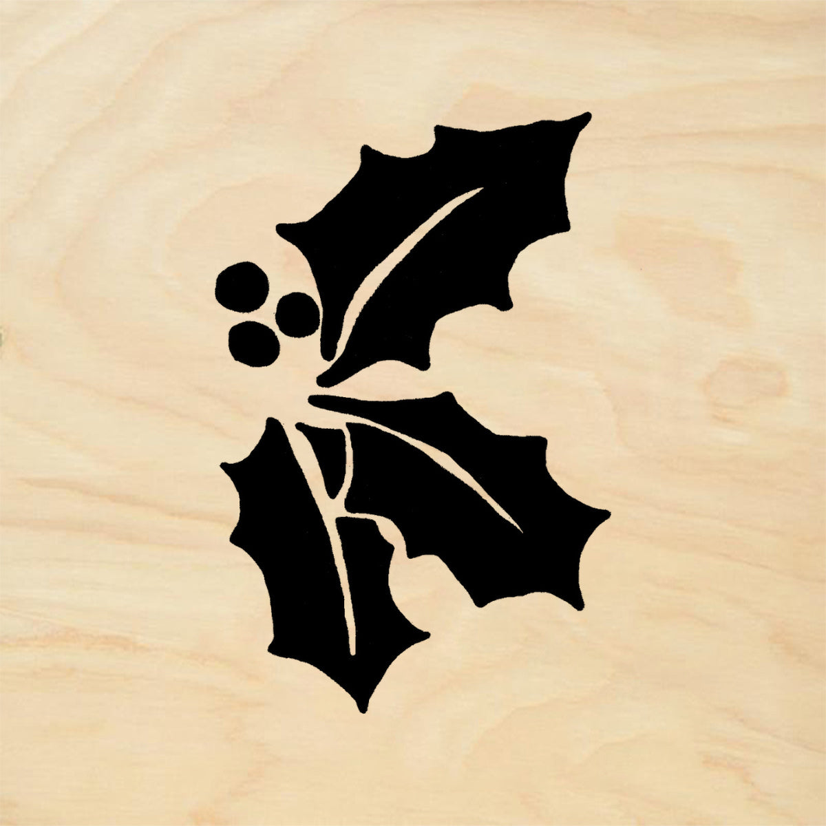 StampaFe Big Holly Solid Holiday Rubber Art Stamp