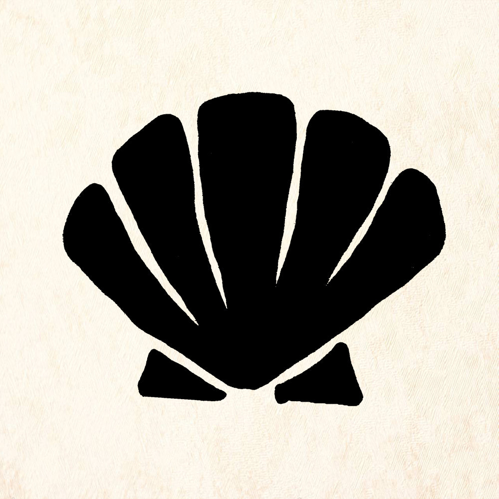 StampaFe Scallop Shell Solid Coastal Rubber Art Stamp