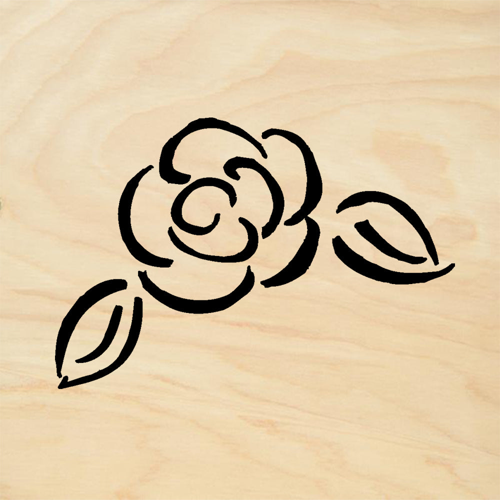 StampaFe Rose Outline Floral Rubber Art Stamp