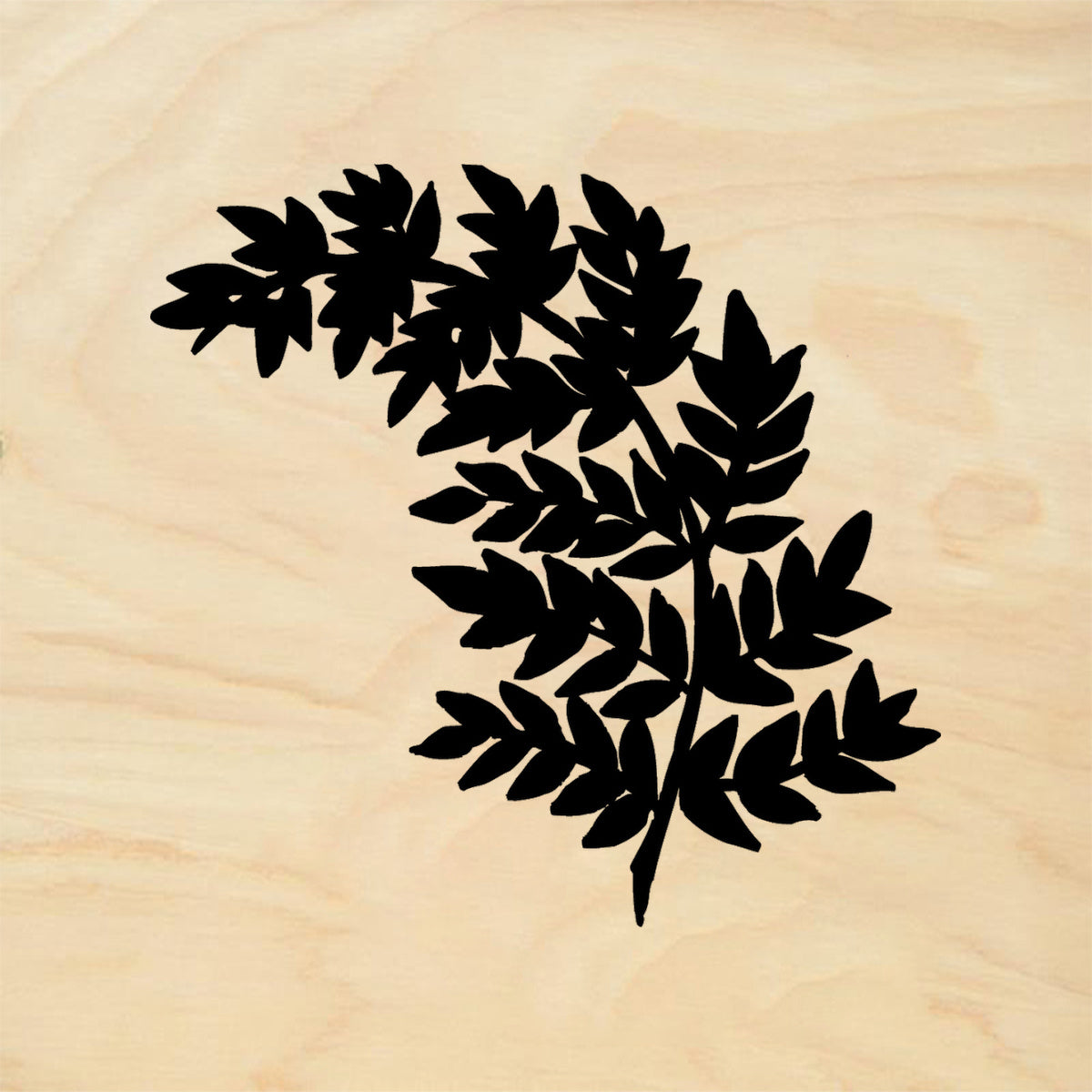 StampaFe Fern Left Solid Large Botanical Rubber Art Stamp