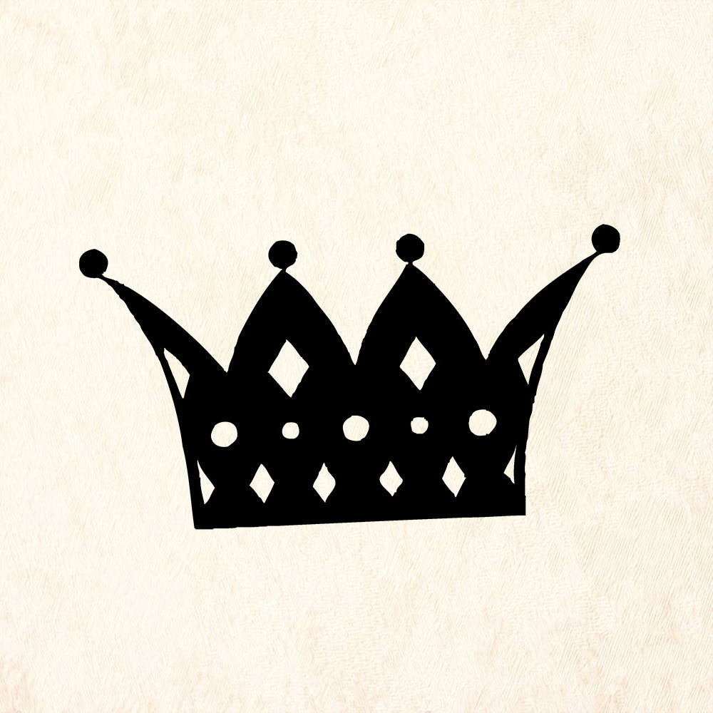 StampaFe Large Solid Crown Mixed Media Rubber Art Stamp.