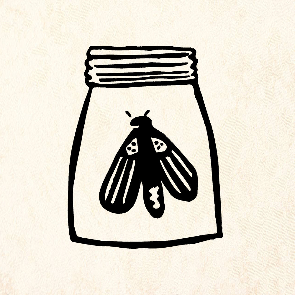 StampaFe Firefly in a Jar Mixed Media Rubber Art Stamp