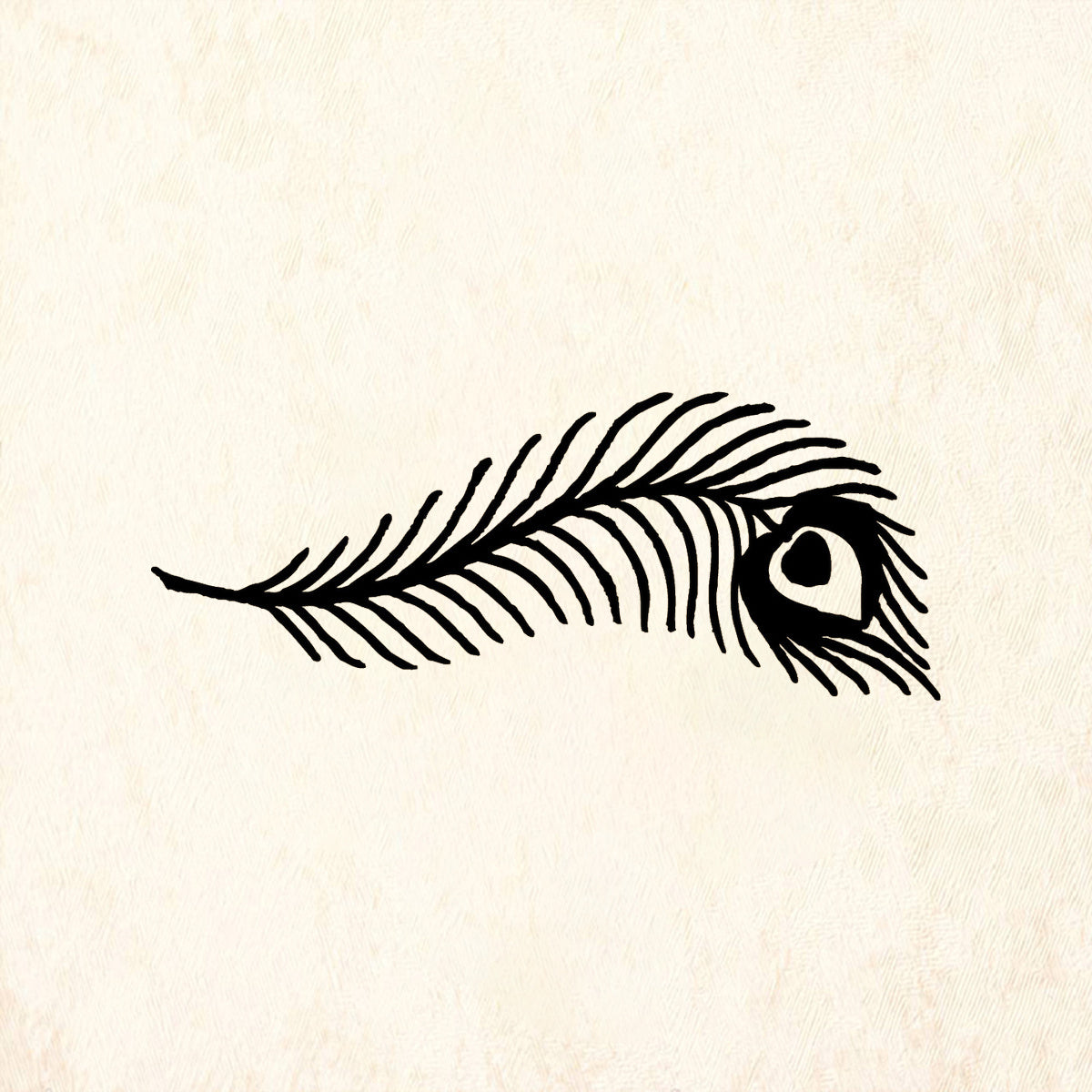 StampaFe Peacock Feather Rubber Art Stamp