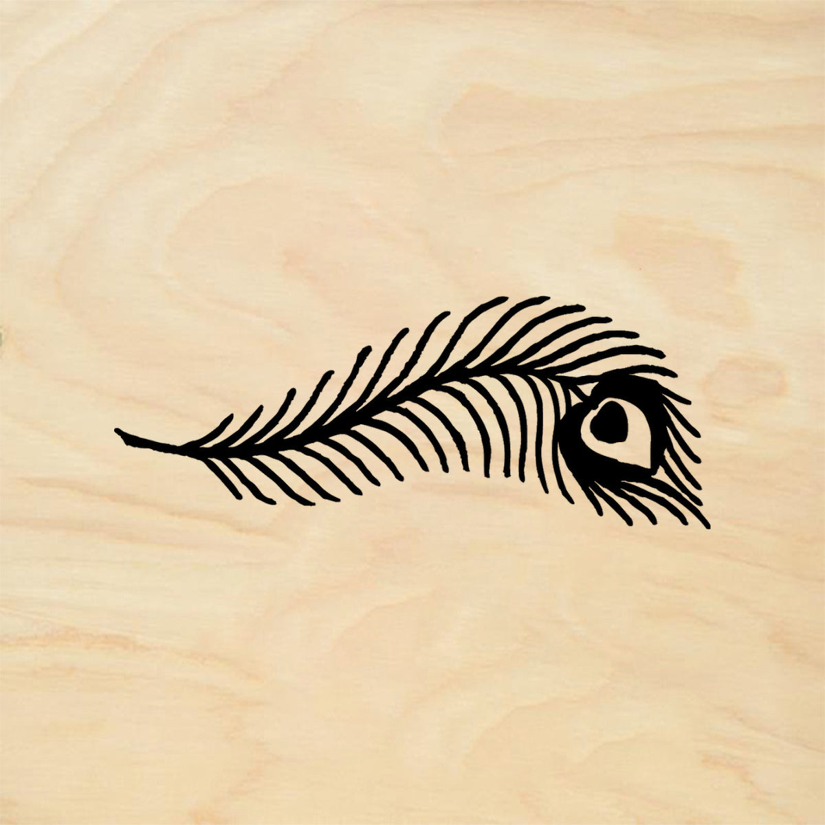StampaFe Peacock Feather Rubber Art Stamp