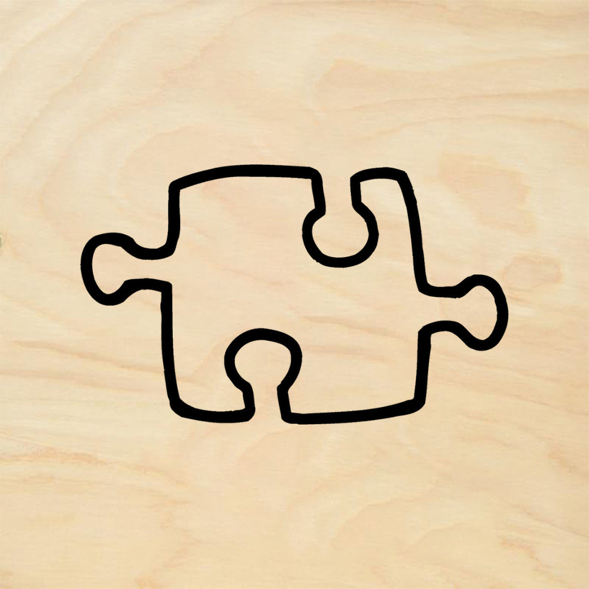 StampaFe Outline Puzzle Piece Rubber Art Stamp