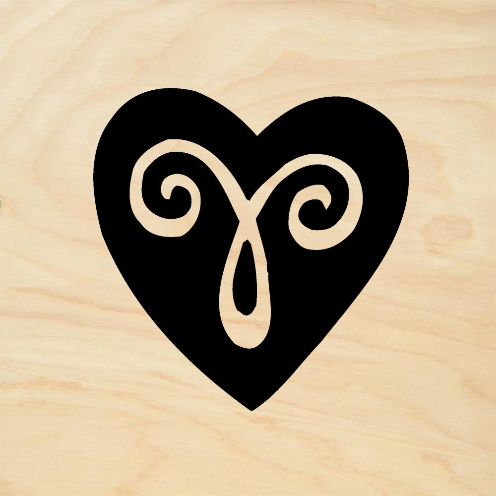 StampaFe Dark Heart Card Making Rubber Art Stamp