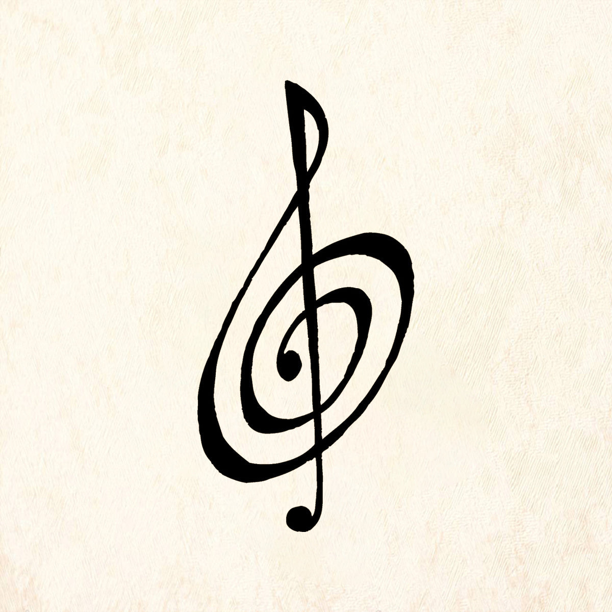 StampaFe Treble Clef Music Symbol Rubber Art Stamp