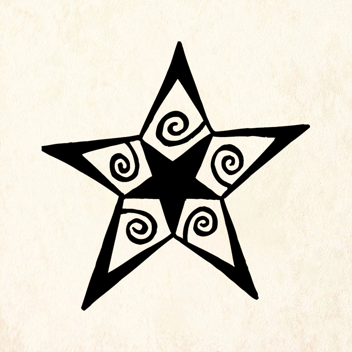 StampaFe Star Bright Five-Point Star Rubber Art Stamp